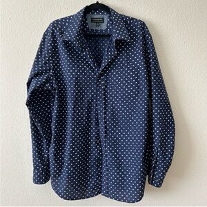 Banana Republic Button Up Shirt Mens XL Stretch Soft Wash Long Sleeve squares.